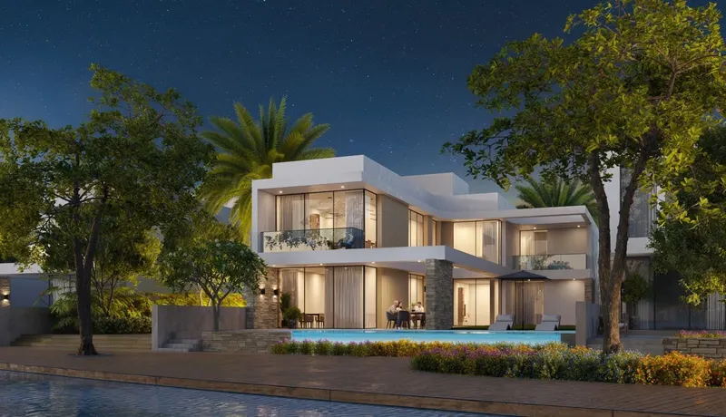 Sobha Siniya Island / Coral Beach Villas / evening exterior