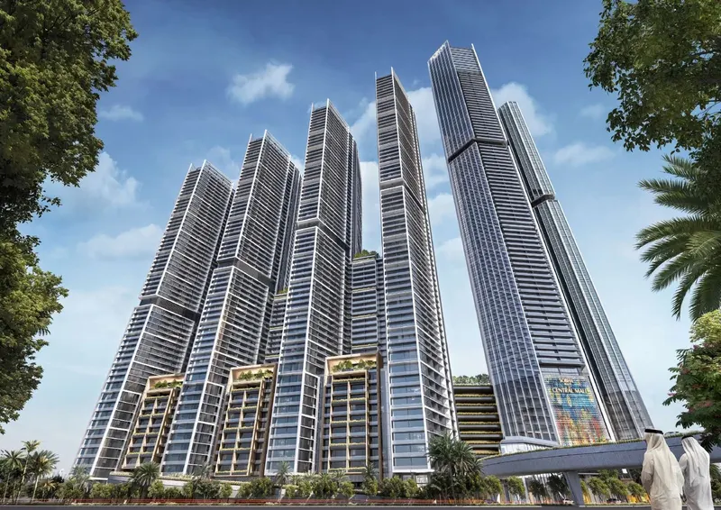 Sobha Central / Wohntürme und begrünte Zufahrt