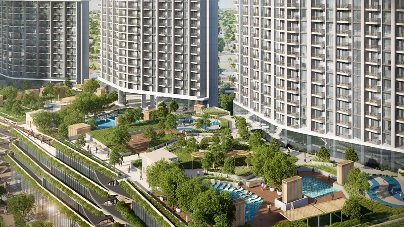 Sobha Hartland II / Begrüntes Wohnpodium